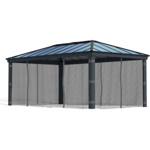 Palram Canopia Insektenschutz für Pavillon Dallas 6100, dunkelgraues Netz.