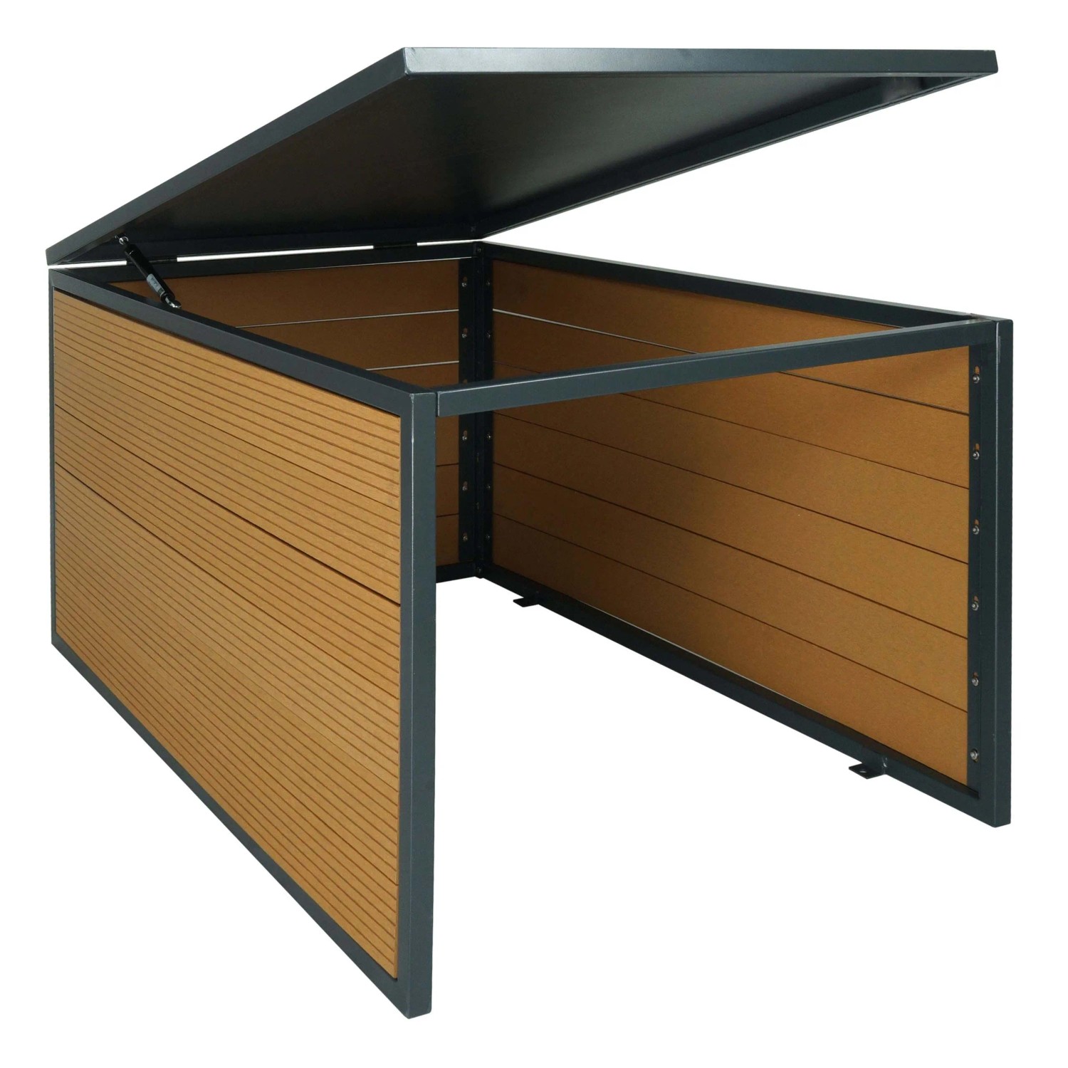 MCW XL Mähroboter-Garage mit Deckel L45 WPC Metall 43x70x90cm Eiche-Optik_3