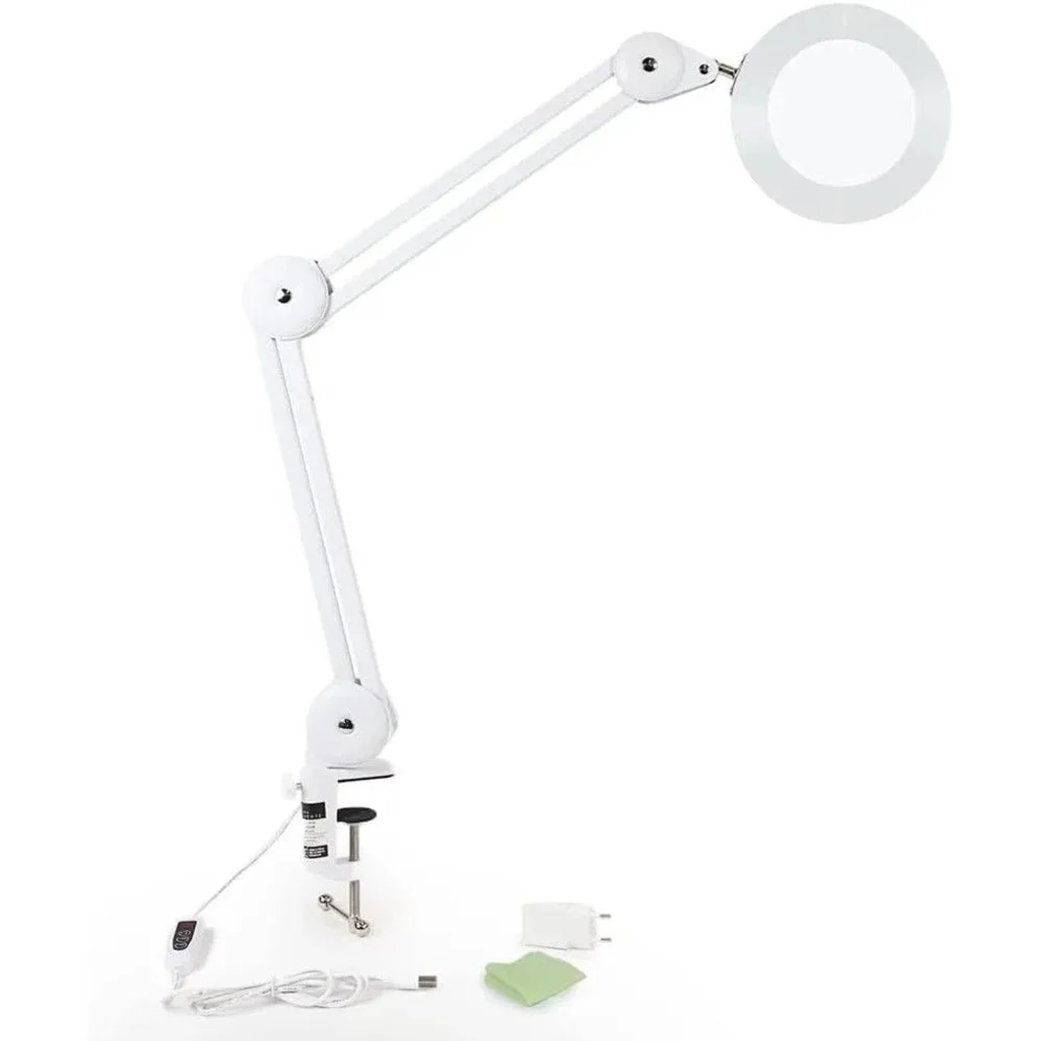 addhome LED Lupenleuchte mit Tischklemme 5x Lupe 3000-6500K Dimmbar