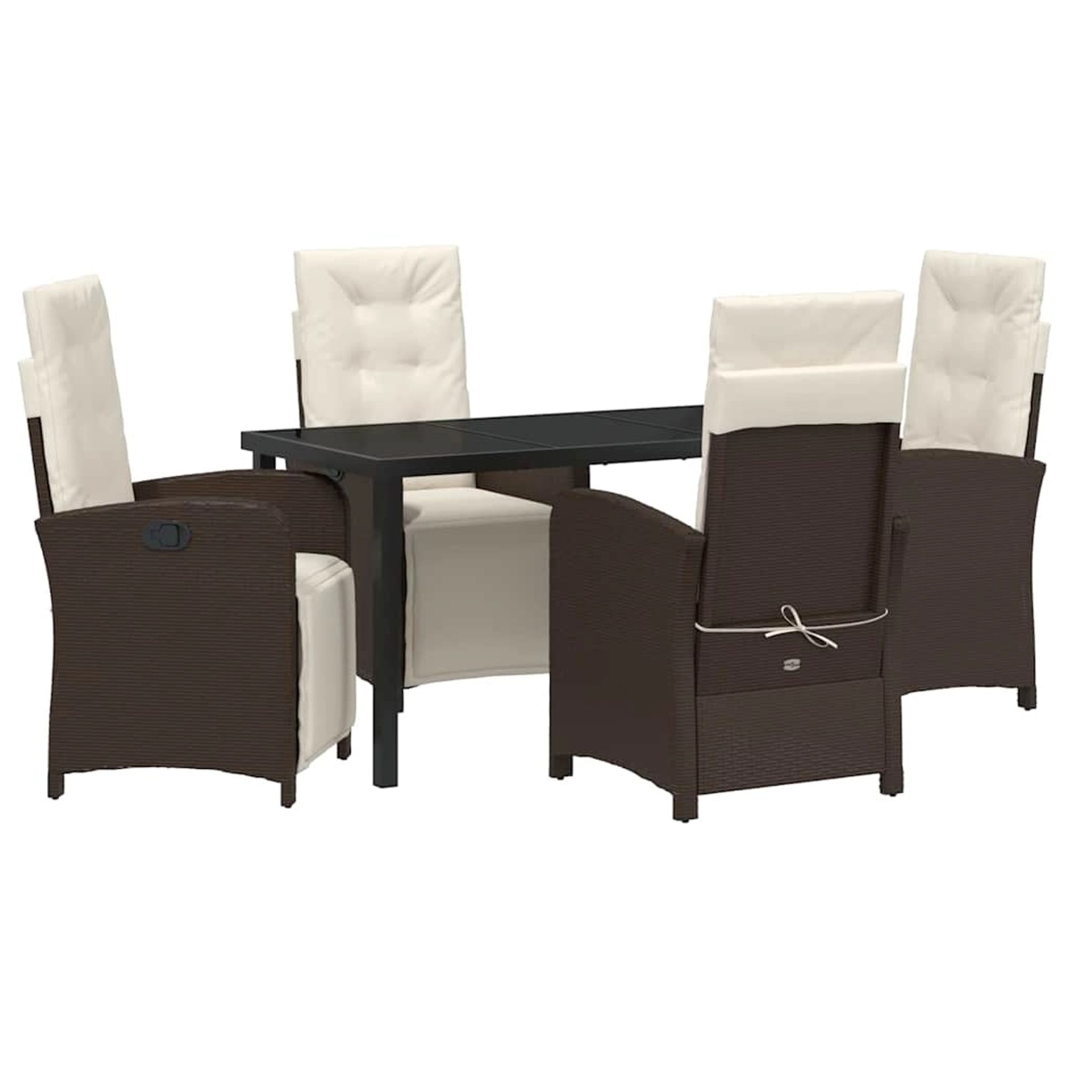 vidaXL Garten Essgruppe 5-Tlg Braun Poly Rattan 3380318 günstig online kaufen