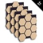 Homestyle4u Akustikpaneele, 4er Set, Holz Hexagon, 76x62cm, Natur