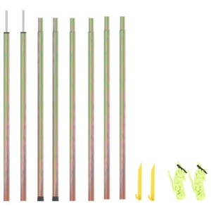 vidaXL Sonnensegel Stangen Set, 200cm, verzinkter Stahl, inkl. Heringe und Seile für Camping & Outdoor.