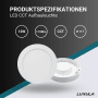 Weiße LUXULA LED Aufbauleuchte, rund, 12W, CCT einstellbar, für Deckenmontage.