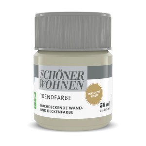Schöner Wohnen Trendfarbe Moon, matte Wandfarbe im 50 ml Gebinde.
