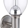 Globo LED-Solar-Wandleuchte aus Edelstahl mit Bewegungsmelder für den Außenbereich.
