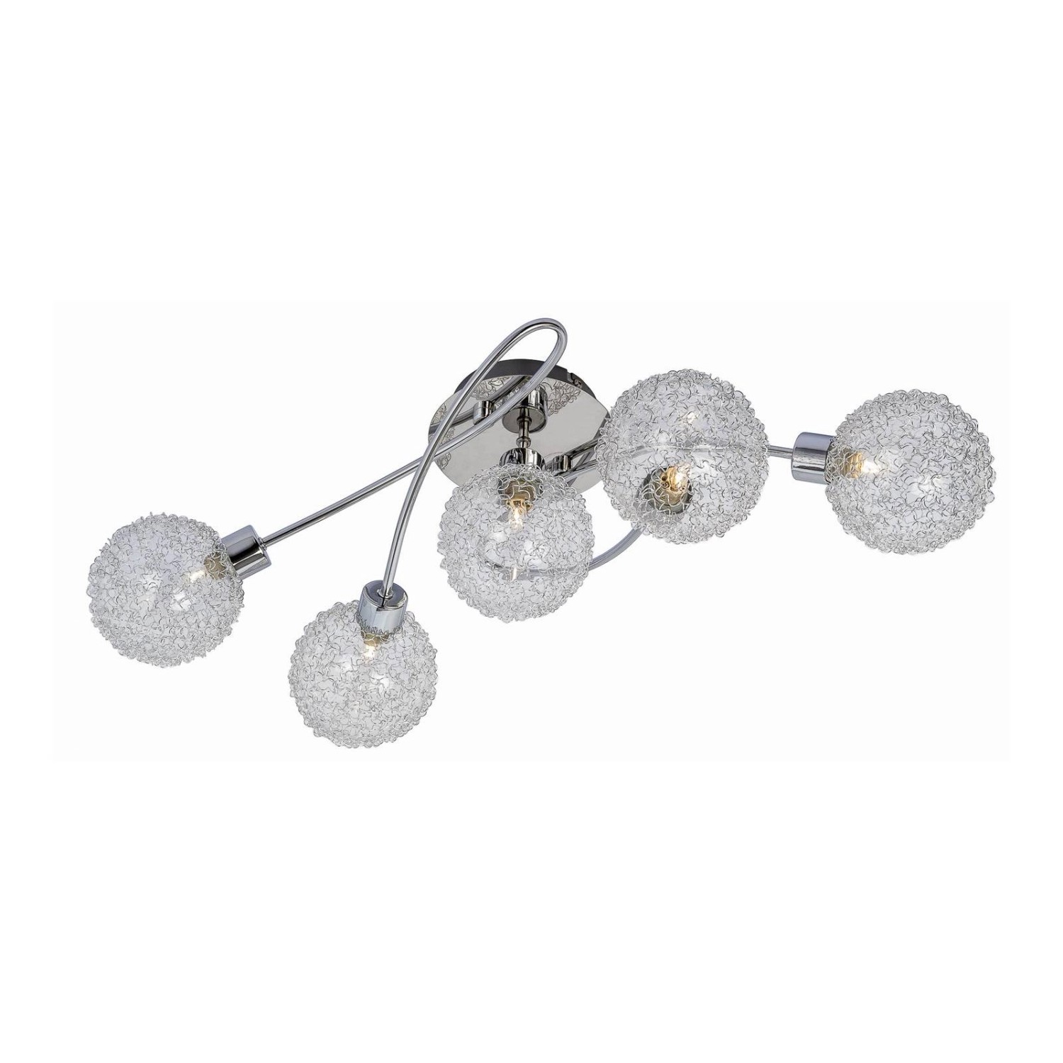 Lindby Deckenlampe Ticino 9620782 Modern in Chrom aus Metall 5-flammig G9 Flurleuchte