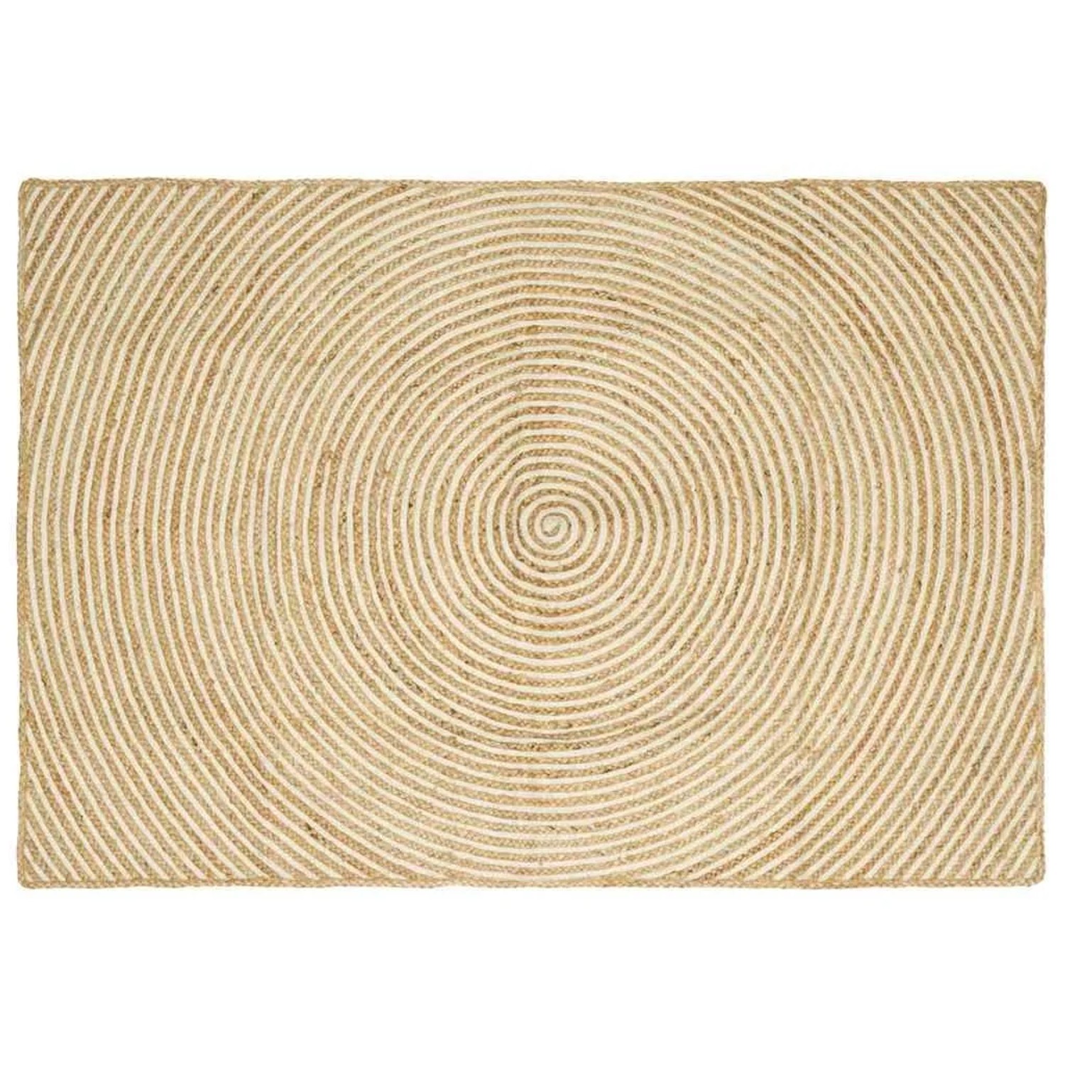 vidaXL Teppich Natur und Weiß 120 x 170 cm Jute 42010721