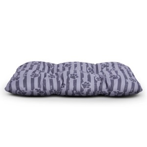 Anthrazit Hundekissen (70x100cm) mit Pfotenmuster, ideal als Hundebett oder Hundekorb.