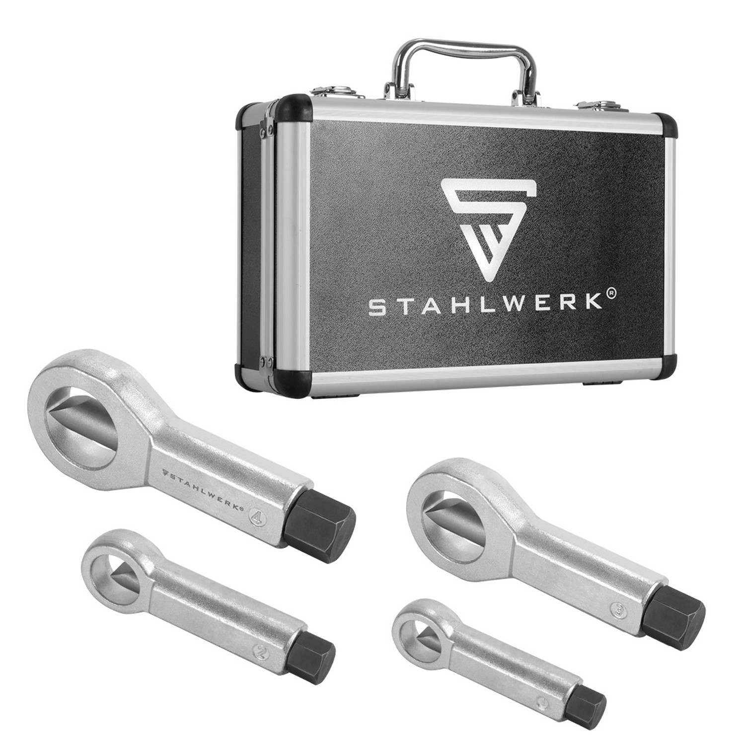 STAHLWERK Mutternsprenger Set 9-36 MM 4-tlg Mutternlöser Mutternspalter Satz