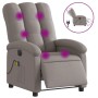 Elektrischer Massagesessel Taupe, Relaxsessel mit Vibrationsmassage und Stoffbezug
