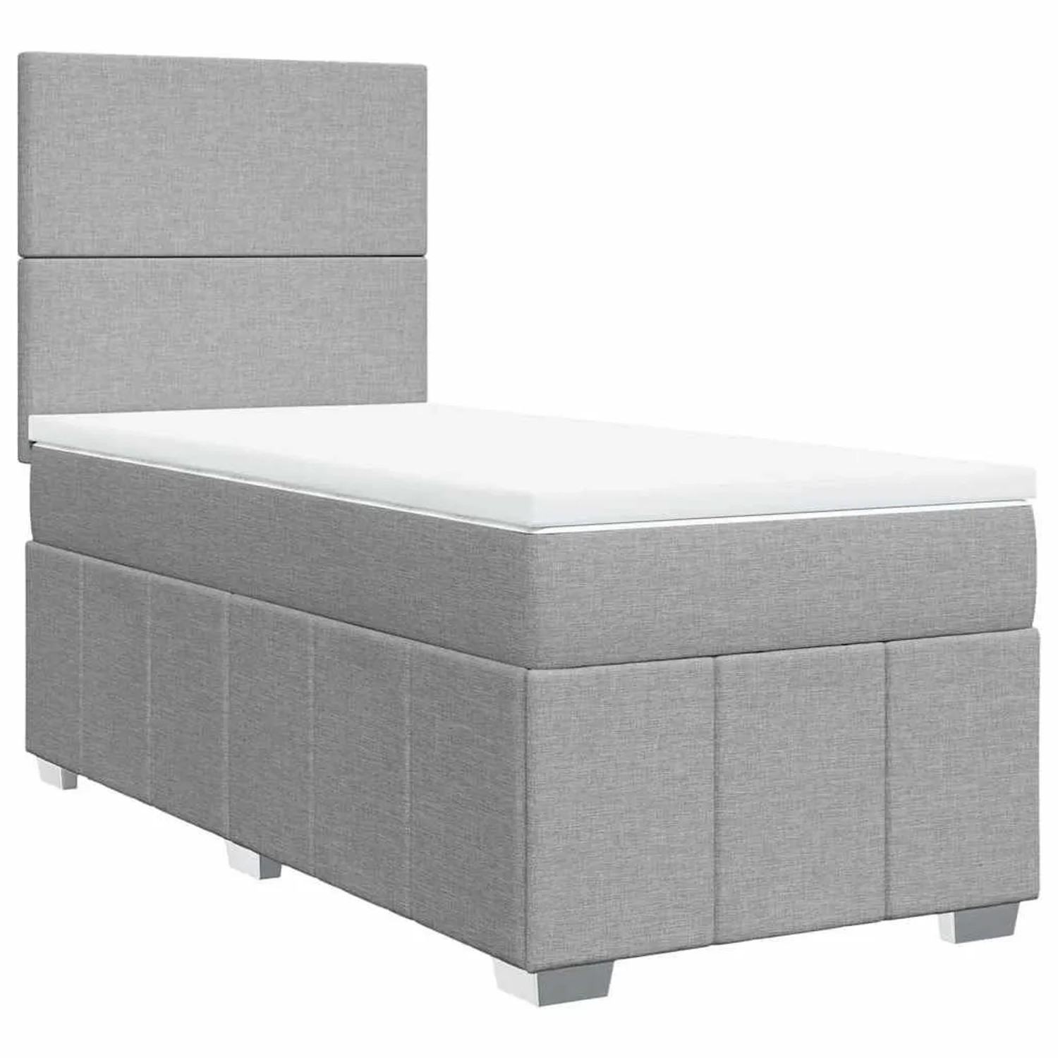 vidaXL Boxspringbett mit Matratze Hellgrau 80x200 cm Stoff 3293788 günstig online kaufen