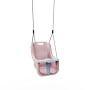 OutdoorToys Babyschaukel in Altrosa mit hoher Rückenlehne und Seilen.
