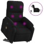Schwarzer vidaXL Massagesessel mit Aufstehhilfe, elektrisch verstellbar, aus Mikrofaser.