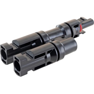 Schwaiger Solar-Adapter-Set 2in1, schwarz, zum Verbinden von Solarmodulen.