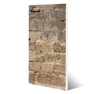 Banjado Magnettafel 37x78cm mit Steinwand Antik Motiv. Weiße Magnetwand/Pinnwand inkl. 4 Magnete.