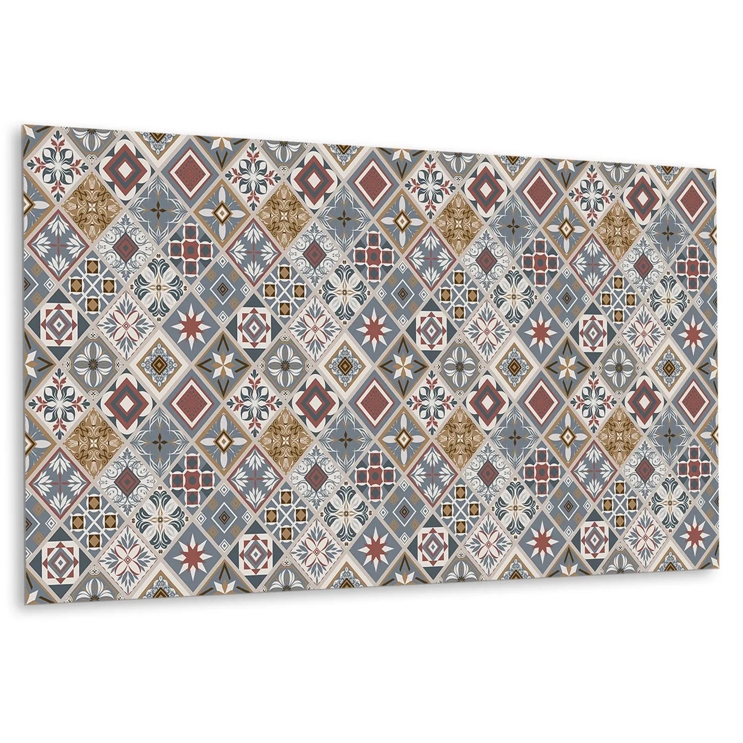 Thumbnail - Tulup Wandpaneel Türkisches Patchwork Vinyl Wandverkleidung Selbstklebend 100x50 cm Wandverkleidung Modern Dekorpaneel