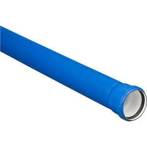 Blaues Marley HT Silent Abwasserrohr DN 110/2000 mm mit Steckmuffe.