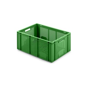 Grüner Eurobehälter (5er Set) für Obst und Gemüse, 40x60x27cm, stapelbare Aufbewahrungsbox.