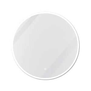 Runder Badspiegel, 90 cm, mit LED-Beleuchtung und Touch-Funktion.