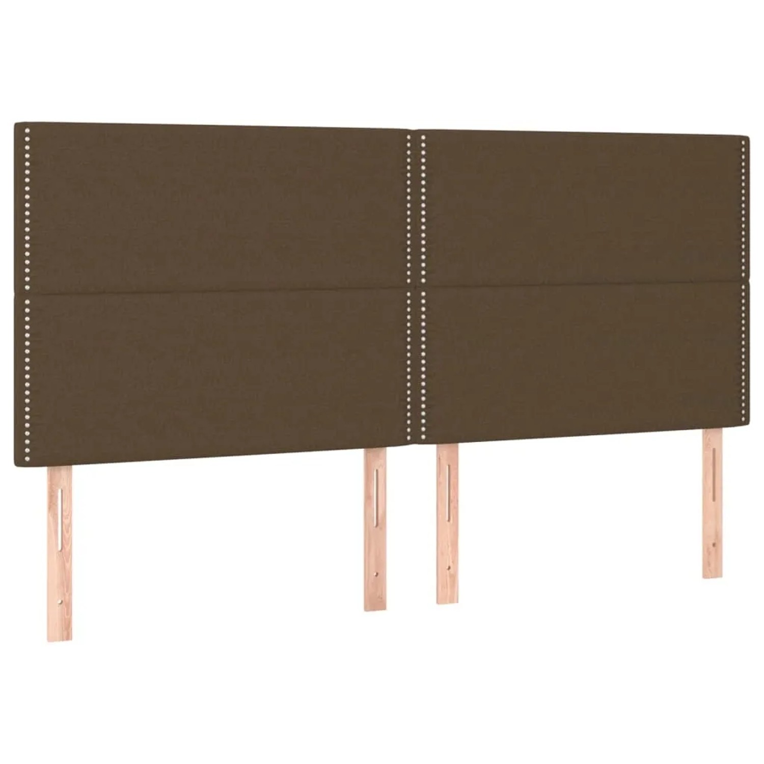 Dunkelbraunes vidaXL Boxspringbett mit Stoffbezug und Kopfteil, 200x200 cm.