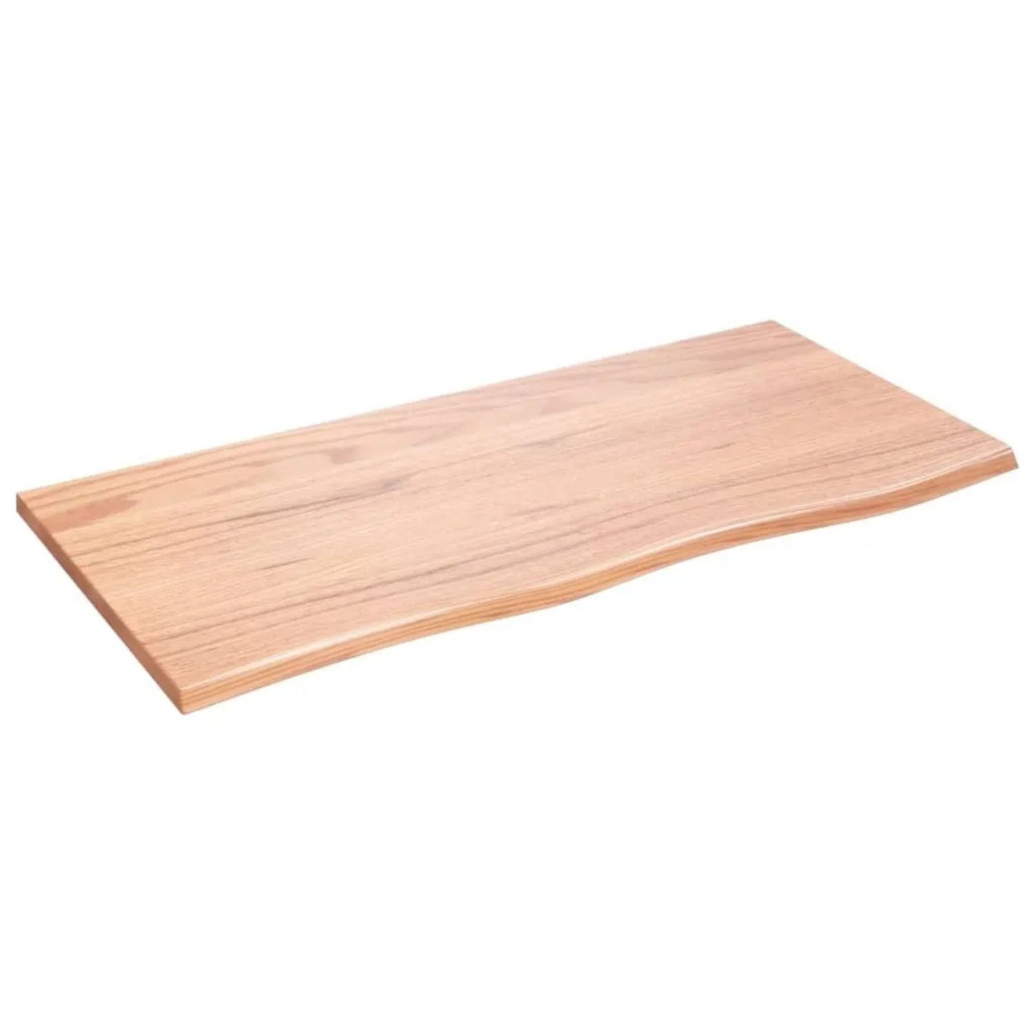 vidaXL Tischplatte Hellbraun 100x50x2 cm Massivholz Eiche Behandelt 3156365