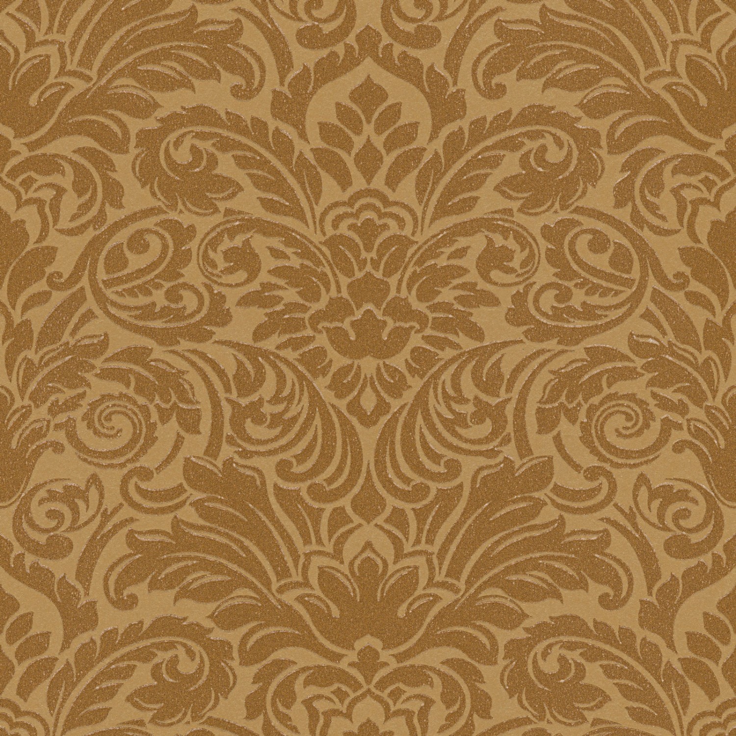 Bricoflor Gold Tapete mit Glitzer Effekt Flock Tapete Ideal für Schlafzimmer und Wohnzimmer im Neobarock Stil Edle Vlies