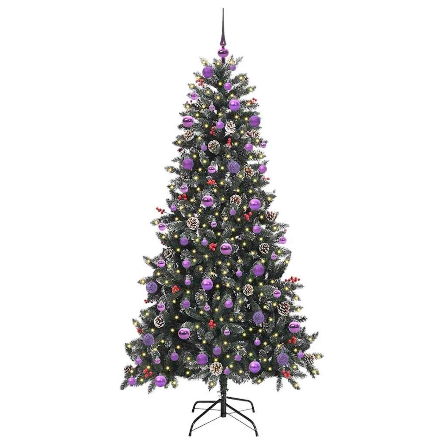 vidaXL Künstlicher Weihnachtsbaum mit 300 LEDs Grün 114 x 114 x 210 cm 3395898