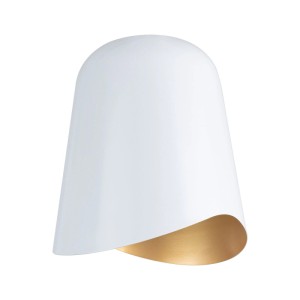 Glockenförmiger Paulmann Alvaro Metallschirm weiß/gold matt für URail LED-Schienensysteme, Ø 14,4 cm.