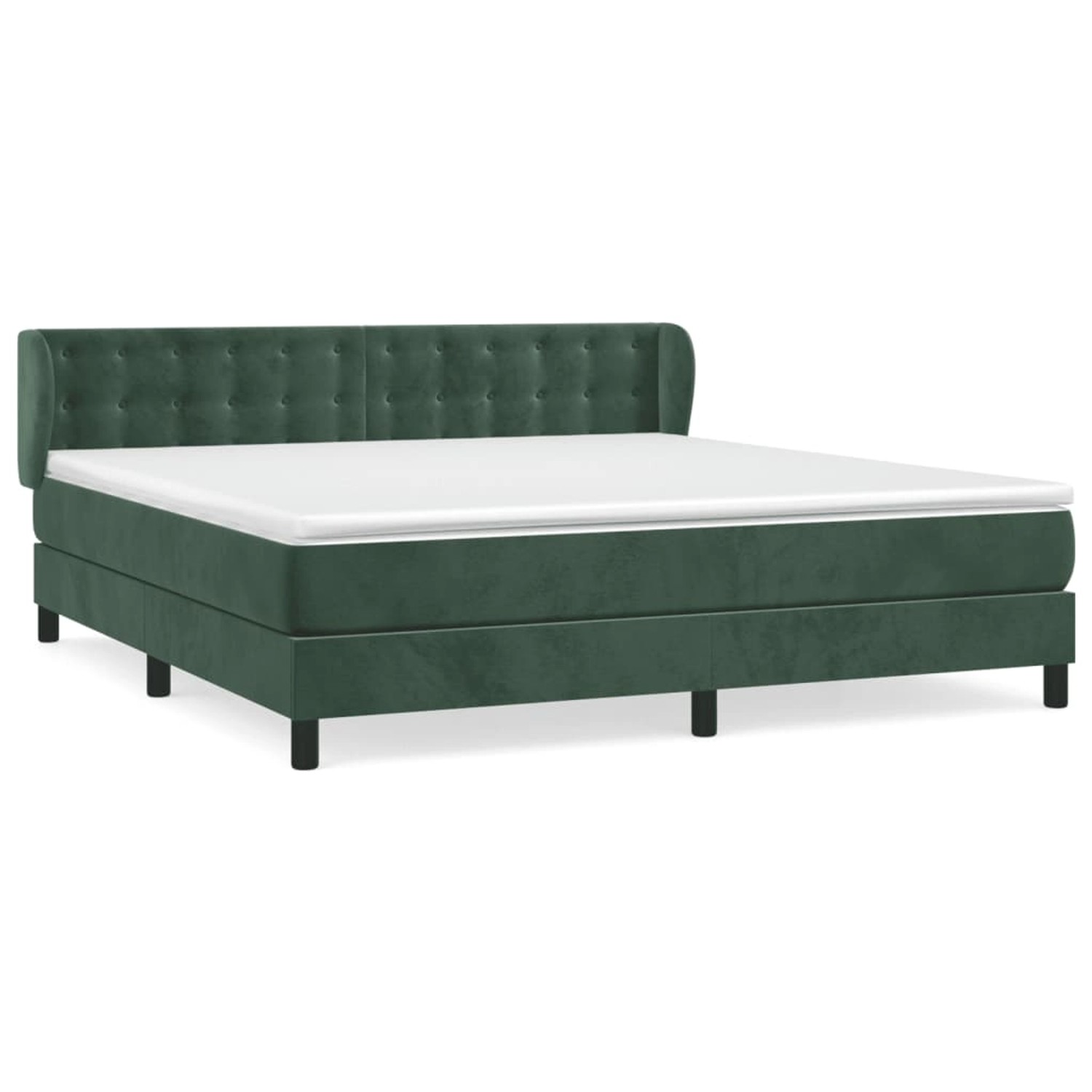vidaXL Boxspringbett mit Matratze Dunkelgrün 160x200 cm Samt 3127742 günstig online kaufen