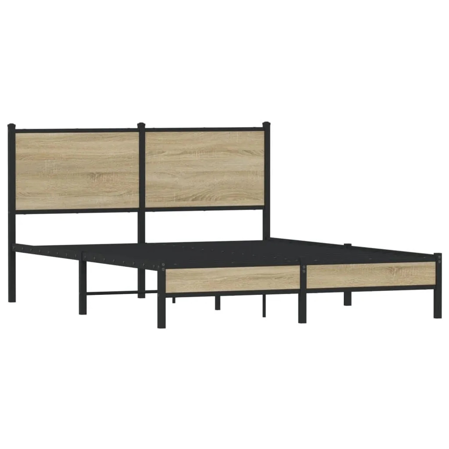 vidaXL Metallbett ohne Matratze Sonoma-Eiche 140x190 cm 4007868