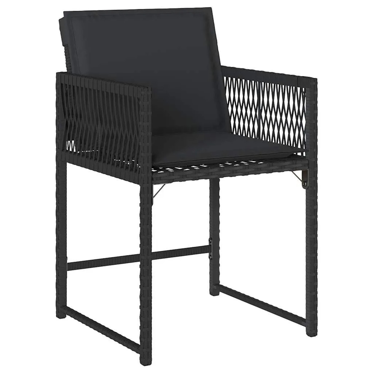 vidaXL Gartenstühle mit Kissen 4 Stk Schwarz Poly Rattan 365018 günstig online kaufen