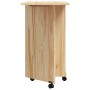 vidaXL Rollwagen mit Schreibtisch, Kiefer Klarlack, 105,5x39x74,5cm. Mobiler Schreibtisch mit Rollen.