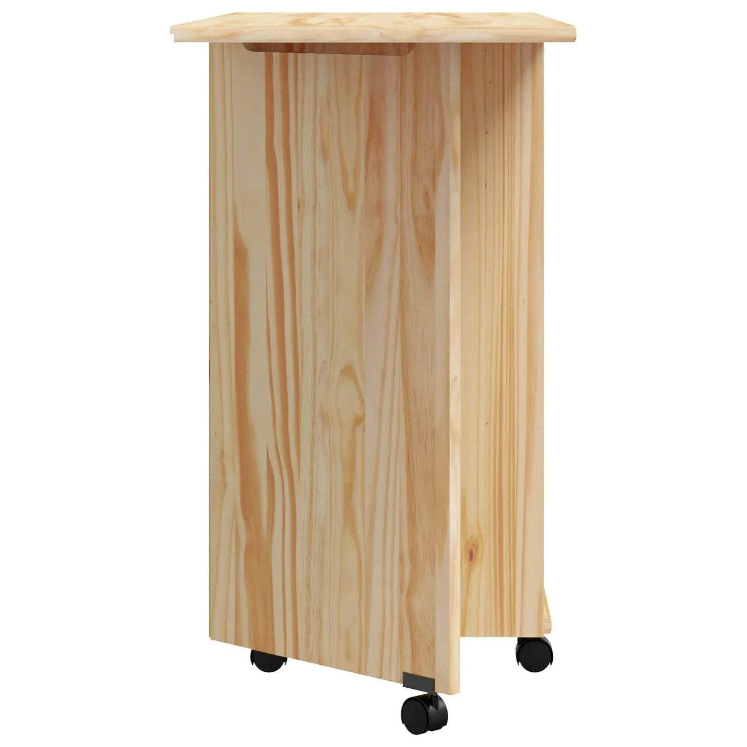vidaXL Rollwagen mit Schreibtisch, Kiefer Klarlack, 105,5x39x74,5cm. Mobiler Schreibtisch mit Rollen.