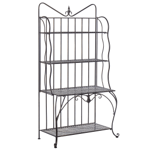 Beliani Badezimmerregal PAVONA Schwarz 50x94x170