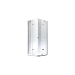 Glas Duschkabine DEMETER 90x90 mit Duschtasse, Eckeinstieg, Klarglas und Alu-Profilen.