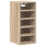 vidaXL Schuhschrank Sonoma-Eiche, Holzwerkstoff, 5 Fächer, 70 cm hoch, wandmontierbar. Ideal für Flur.