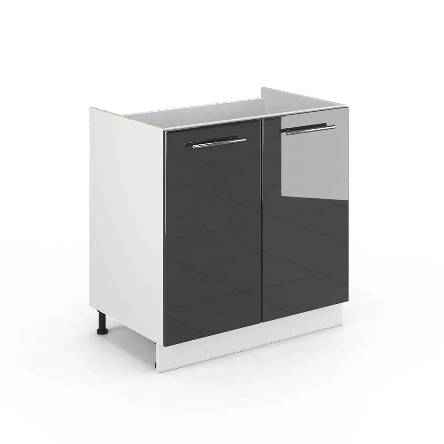 Vicco Waschbeckenunterschrank Fame-Line Anthrazit Hochglanz/Weiß 80 x 82 cm ohne Arbeitsplatte