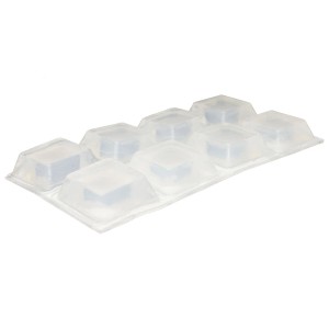 Wagner Elastikpuffer Set, 8 transparente Möbelgleiter 20x20x6 mm, selbstklebend.