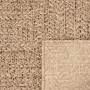 Beiger vidaXL Outdoor-Teppich ZIZUR in Jute-Optik, gewebte Struktur, umgeschlagene Ecke zeigt Rückseite.