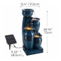 Teamson Home Gartenbrunnen, 73 cm, 4-stufig, Solar, LED blau, mit Solarpanel.