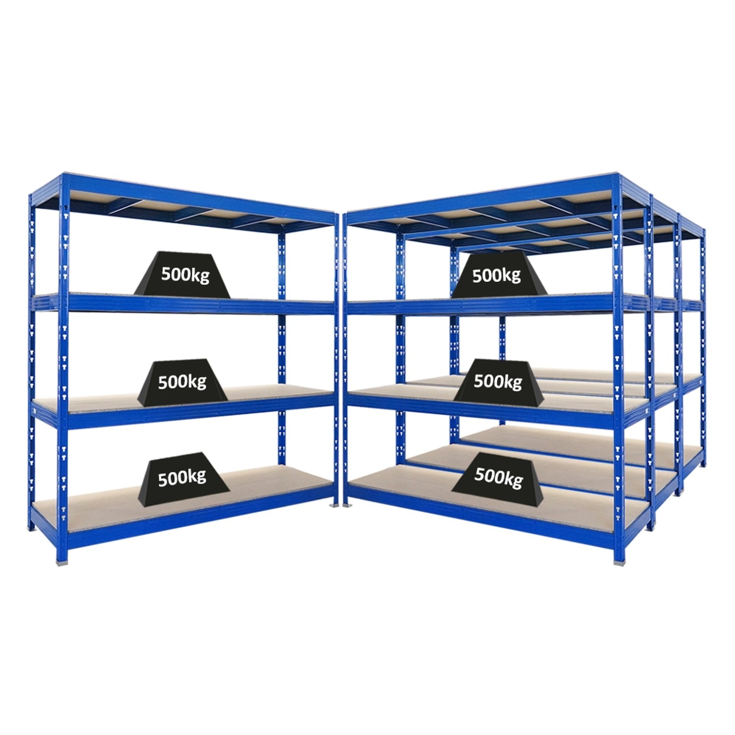PROREGAL Mega Deal 4x Profi Schwerlastregal Rhino HxBxT 200x200x60cm 4 Span günstig online kaufen
