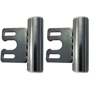 Bandmittelteile-Set für Stahlzarge, Edelstahl gebürstet, 2 Stück für Glastüren und Schiebetüren.