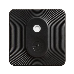 Schwarzer Shelly Blu H&T Temperatur- und Luftfeuchtigkeitssensor für die Hausautomation.