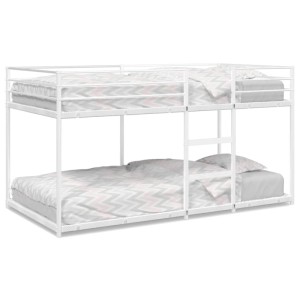 vidaXL Etagenbett ohne Matratze Weiß 90x200 cm Stahl 4019884