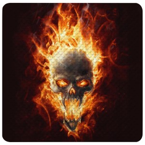 Sanilo Badematte mit Totenkopf in Flammen Design für Badewanne und Dusche.