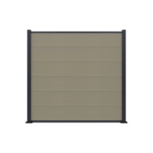 T&J WPC-Steckzaun Max XL, antikbraun, 175x168 cm. Robuster Sichtschutzzaun aus WPC.