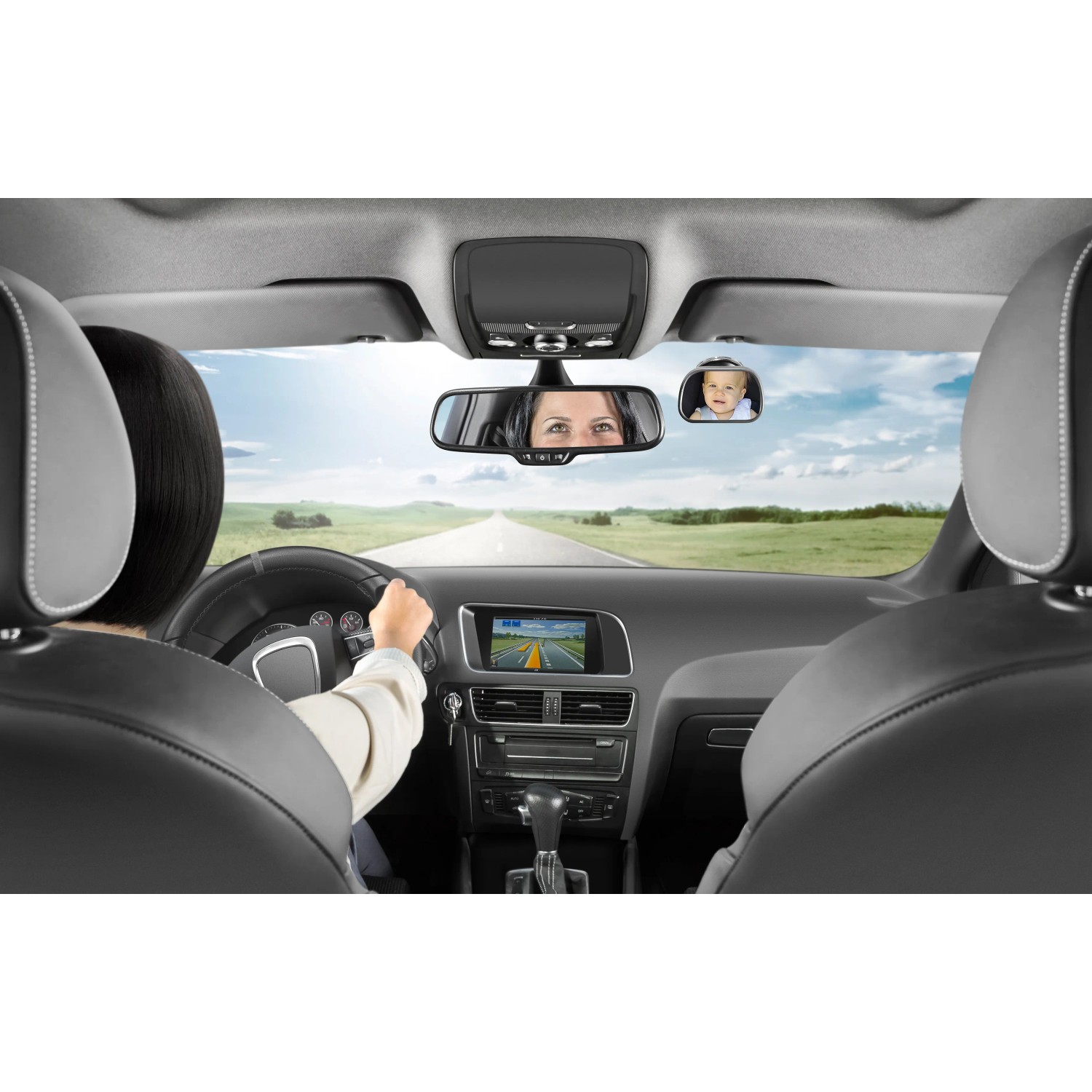 Reer Auto-Sicherheitsspiegel ParentsView zur Beobachtung des Kindes im Auto.