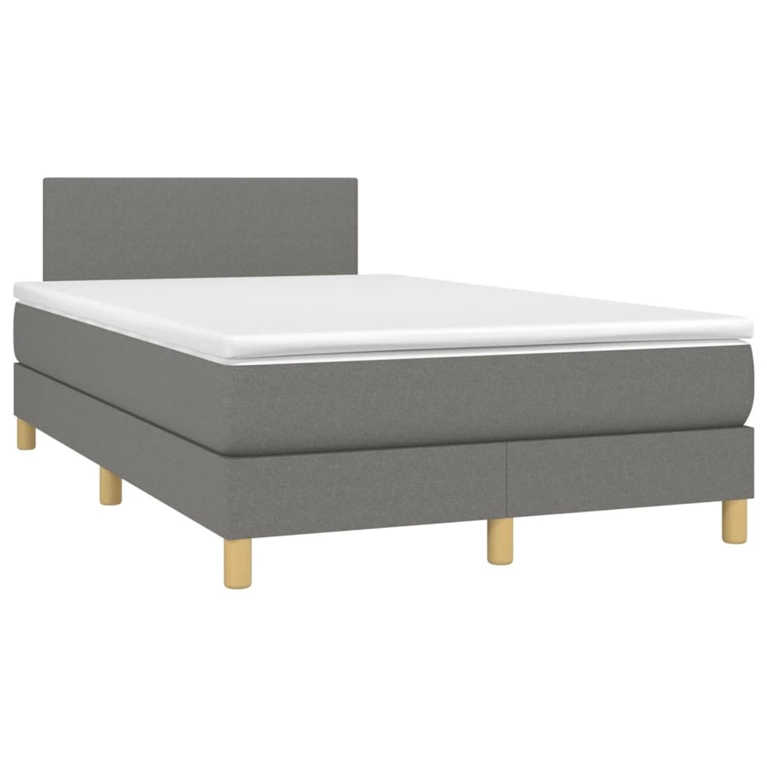 vidaXL Boxspringbett mit Matratze Dunkelgrau 120x190 cm Stoff 3269759 günstig online kaufen