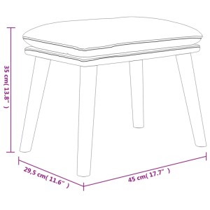 Blauer vidaXL Fußhocker (45x29,5x39 cm) aus Stoff und Kunstleder mit Holzbeinen.