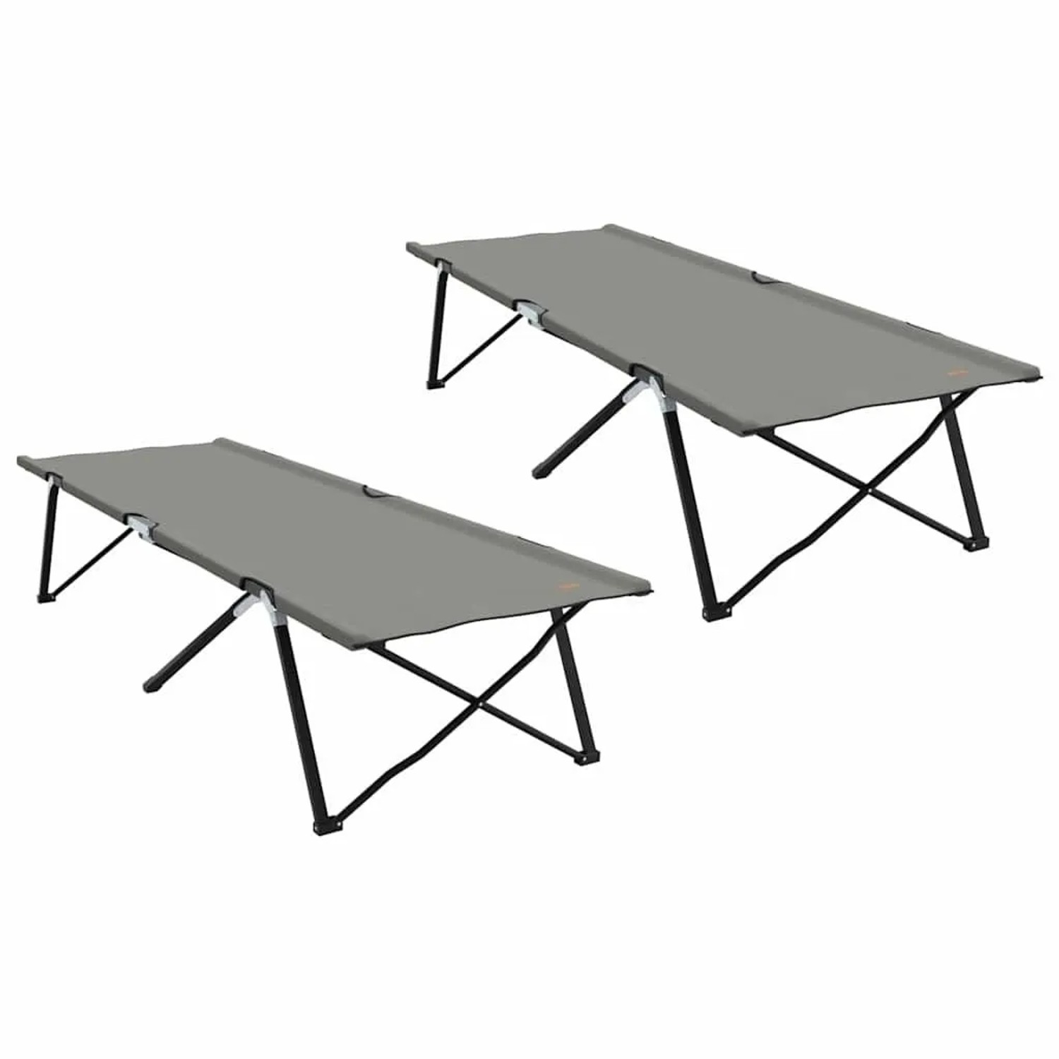 vidaXL Klapp Schlafbett fürs Camping 2 Stk Grau 206 x 76 x 74 cm 42003171